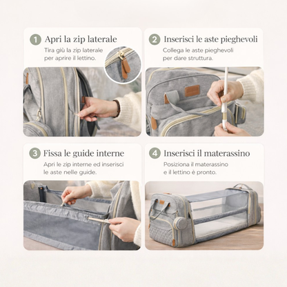 Zaino Fasciatoio 3-in-1 con Lettino Integrato